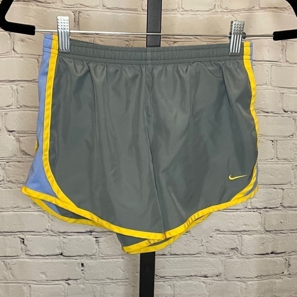 Nike Grey and Yellow Tempo Running Shorts - Picture 1 of 3